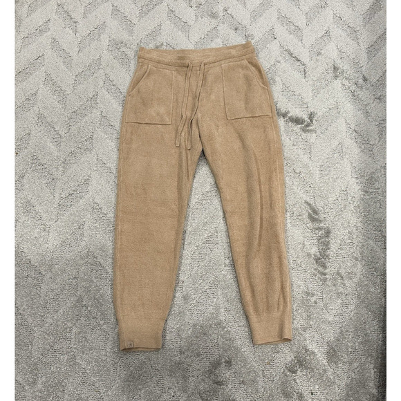 Barefoot Dreams Cozy Chic Ultra Lite Dropped Seam Jogger Pants Soft Camel Medium - Picture 1 of 8